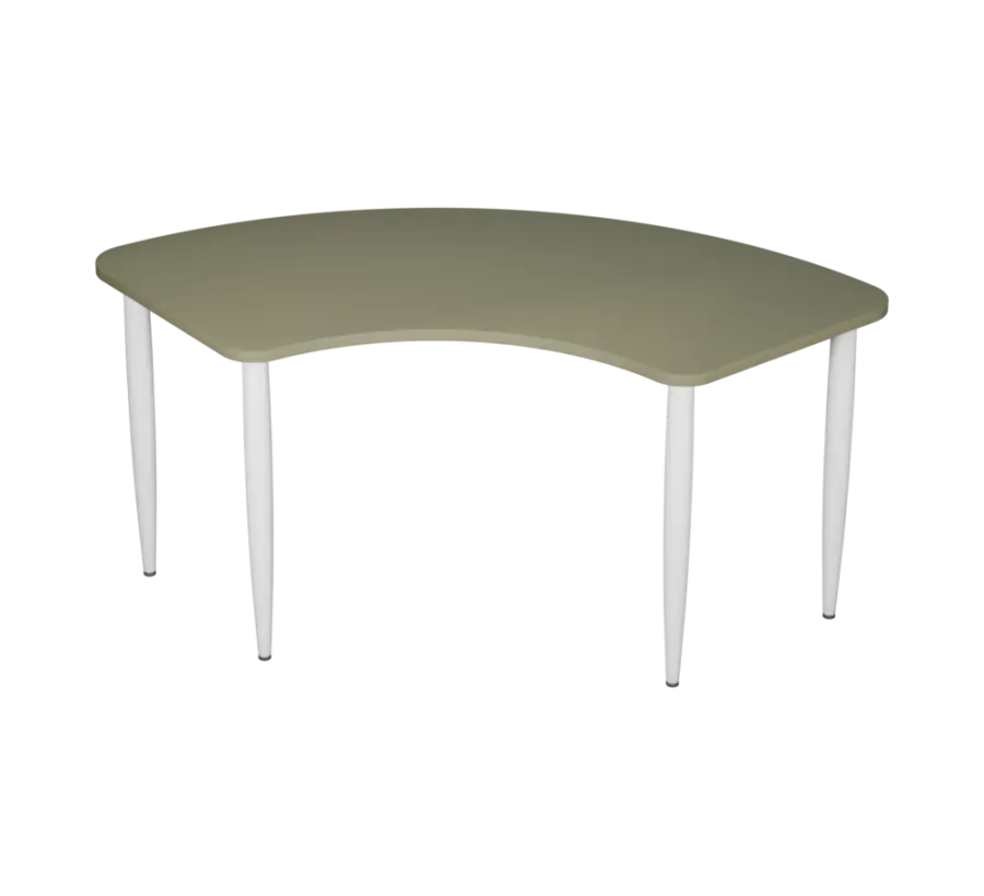 PLAYFORM 228 modulární hravé stoly, výška 750 mm, kovová podnož bílá, deska 25 mm, beton zelinkavý